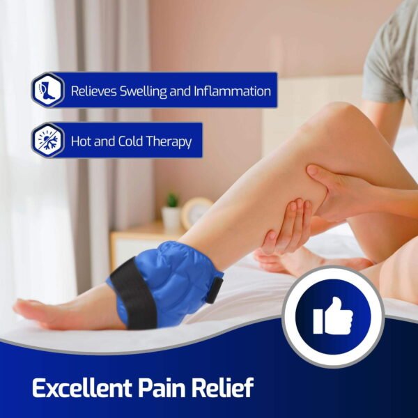 Reusable Hot Cold Ice Pack - Therapy Gel Pack for Muscle Pain, Bruises - Ankle Foot Ice Pack Wrap with Closure for Foot, Ankle - Ice Packs for Injuries Reusable, Ankle Ice Pack - Image 2
