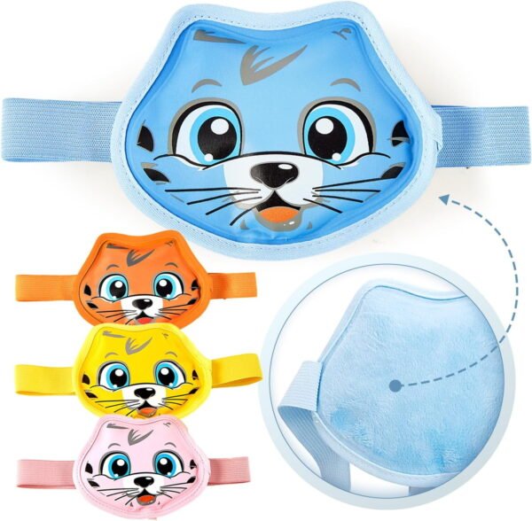 Kids Ice Packs for s with Strap, Reusable Ice Packs for Injuries and Pain Relief, 4-Pack