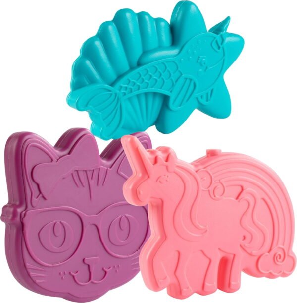 3-Pack Unicorn, Narwhal,  Themed Hard Ice Packs, BPA Free, Reusable, Easy to Wash, Fits in Lunch Boxes