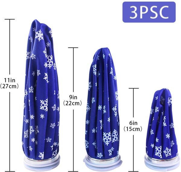 Ice Bag,3pcs Reusable Ice Cold Pack First Aid Ice Packs Hot & Cold Ice Bags First Aid Therapy Packs Refillable Flexible Waterproof Pouch for Sports Injury Pain Relief and Reduce Swelling - Image 2