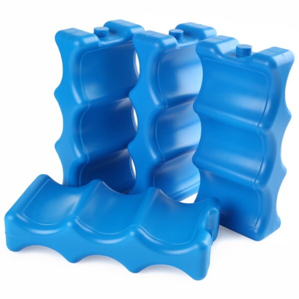 4 Ice Packs for Coolers, Reusable Insulated Contoured Freezer Pack for Lunch Box, Beer Can