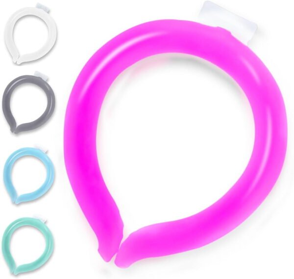 Ice Ring, Neck Ice Pack, Neck Cooling Tube, Reusable Wearable Neck Cooler Body Cooling Products for Indoor Outdoor Summer Hot Weather (Blue/PinkGreen/White/)